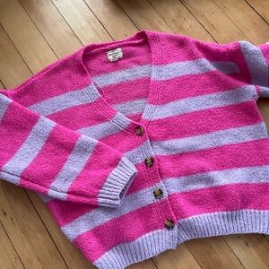 Pink and Purple Striped Women's Sweater